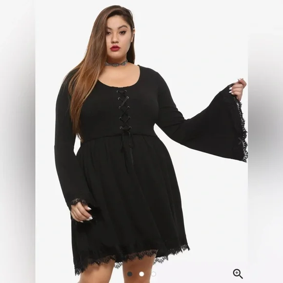 Hot Topic | Dresses | Hot Topic Lace Skull Bell Sleeve Dress | Poshmark